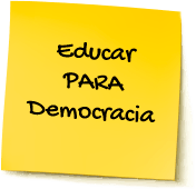 PostIt amarelo Educar SOBRE Democracia